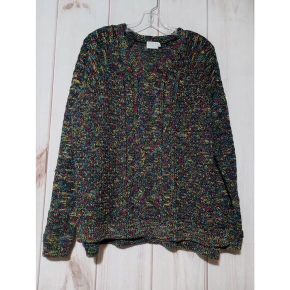 Time‎ and Tru Sweater Ladies 22 Black VNeck - Picture 1 of 6